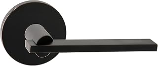 Bravura Hardware 943 Raleigh Lever Dummy Lockset with Modern Round Trim Reversible Adjustable Door Handle Lever for Closet/Pantry, Oil Rubbed Bronze