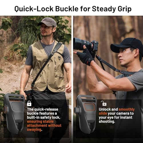Image of PGYTECH Camera Strap Pro, Quick Release Heavy Duty Camera Shoulder Strap With Detachable Underarm Strap, Professional Camera Harness, Leather Ergonomic Shoulder Pad for DSLR /Mirrorless Cameras, Green