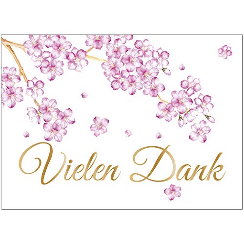 10 x Dankeskarten mit Umschlag - Kirschblüte Apfelblüte rosa schön edel - Danksagungskarten, Danke sagen, nach Hochzeit, Geburt, Baby, Taufe, Geburtstag, Kommunion, Konfirmation, Jugendweihe 10 x Dankeskarten mit Umschlag - Kirschblüte Apfelblüte rosa schön edel - Danksagungskarten, Danke sagen, nach Hochzeit, Geburt, Baby, Taufe, Geburtstag, Kommunion, Konfirmation, Jugendweihe