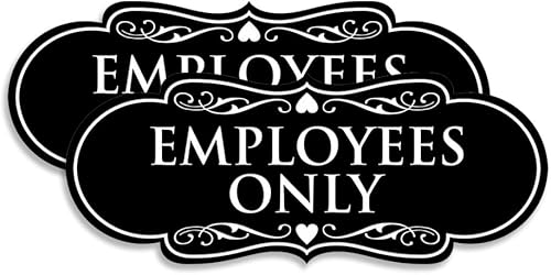 Vista 31 de Designer EMPLOYEES ONLY Letrero Fácil instalación Señales de oficina o negocio Seguridad en el lugar de trabajo, negro, mediano (1 unidad)