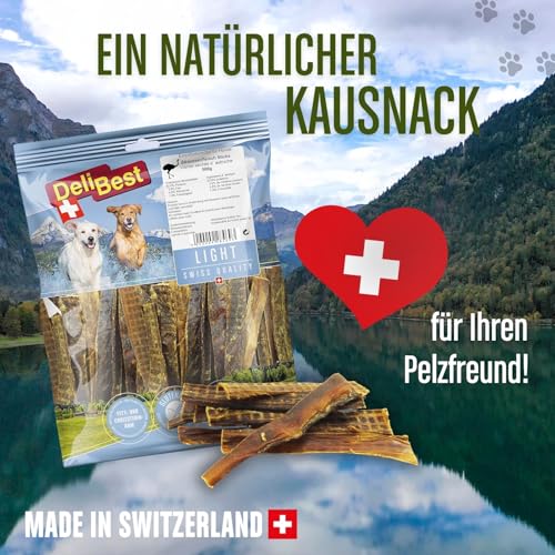 DeliBest Light Straussen Sticks I Straussensehnen für Hunde I Hundeleckerli getreidefrei kalt geformt - schmackhafter Hunde Snack aus frischem Fleisch I 500g