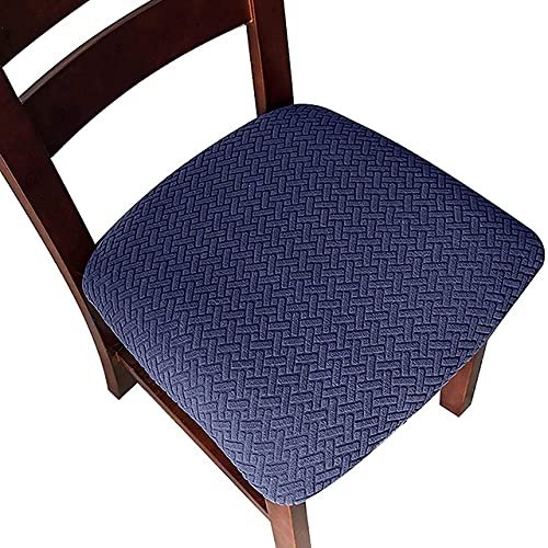 Housses de coussin de chaise extensible jacquard bleu marine