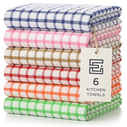 FILUMEX Trapos de Cocina Algodón Rizo 40x60 cm – Pack de 6 Bayetas de Limpieza Multiusos | Paños de Cocina Buenos con Alta Absorción y Durabilidad