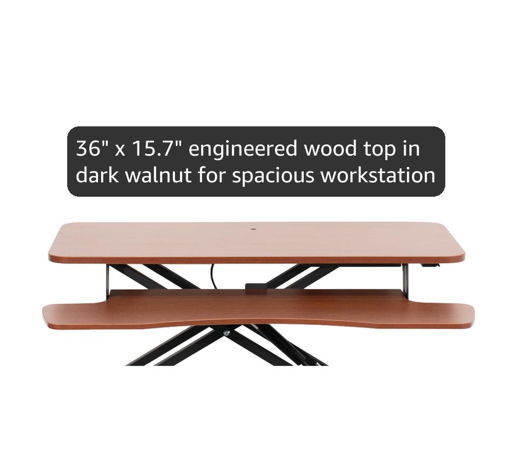 Amazon.com: VIVO Dark Walnut 36 in Standing Desk Converter, DESK