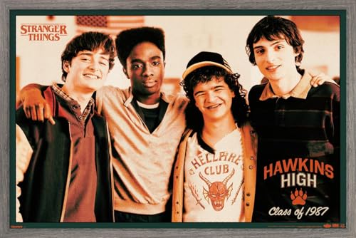 Trends International Netflix Stranger Things: Season 5 (2025) - The Guys Wall Poster, 22.4L x 14.7W, Barnwood Framed Version