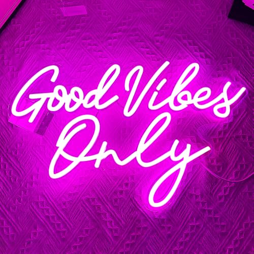 Good Vibes Only Neon Sign，Good Vibes Neon Signs for Wall Decor，Beautiful Pink Good vibes Only Neon Light Sign for Girls Bedroom Decoration，Party，Birthday，Wedding，Salon Shopping Mall Home Wall Decor by RuCvixkt - Used condition - Image 4