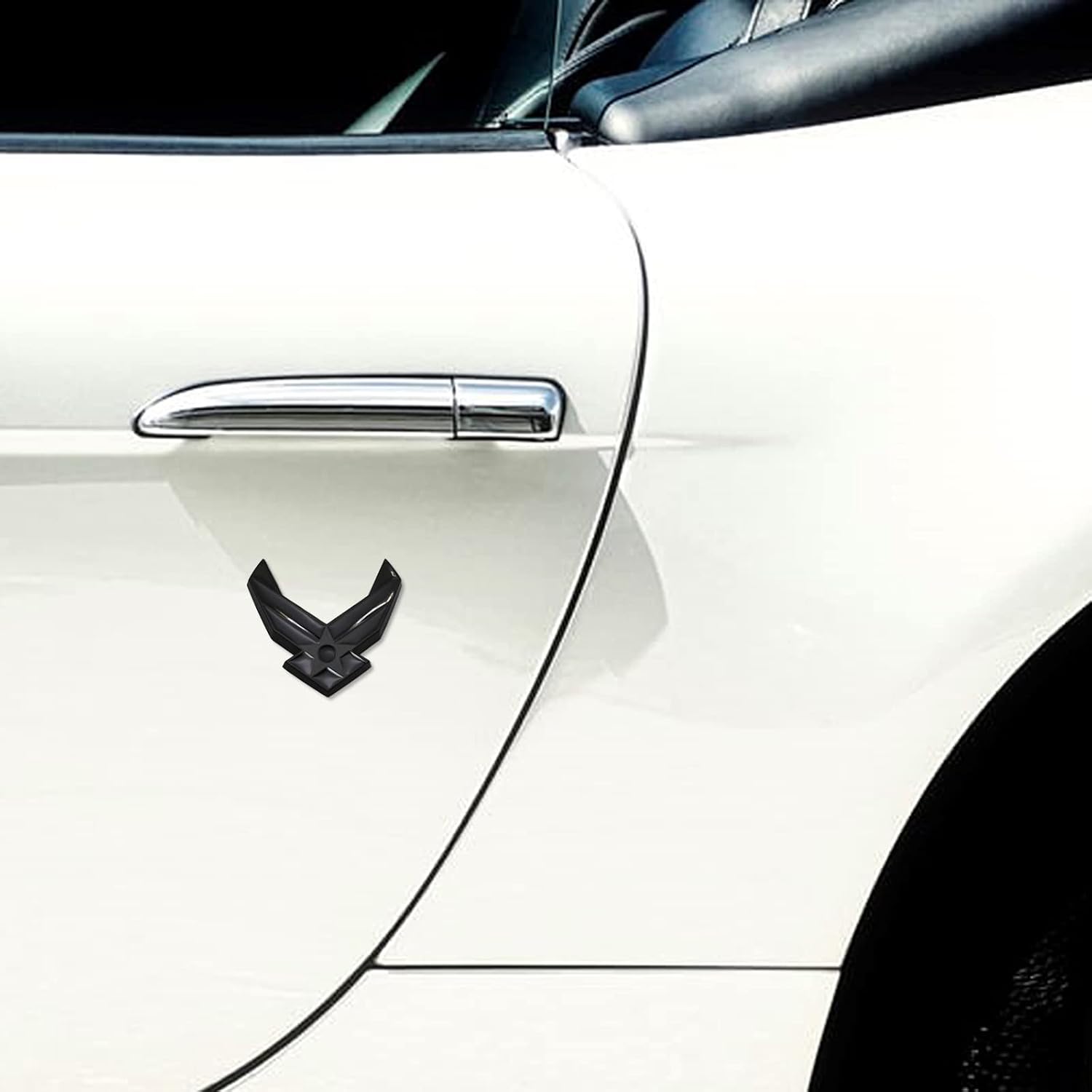 US Air Force USAF 3D Metal Badge Car Emblem Wings Car Stickers Decals Auto Symbol Bumper Stickers for Truck Cars Motorcycle (Black Sticker)