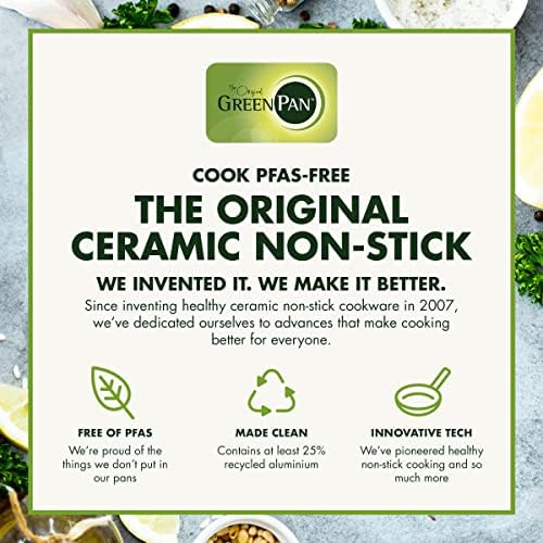 GreenPan Valencia Pro Hard Anodised Healthy Ceramic Non-Stick 28 cm Everyday Pan with Lid, PFAS-Free, Induction, Dishwasher Safe, Oven Safe, Grey