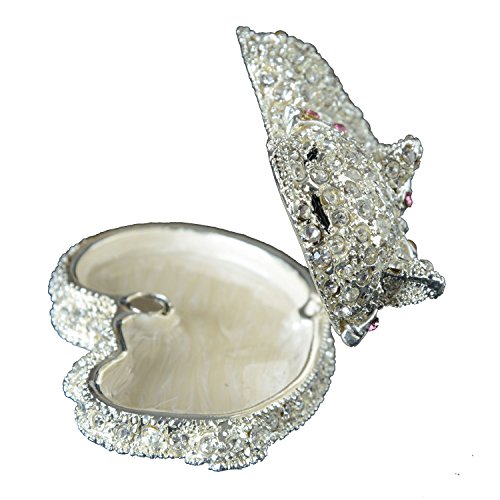 Mixdom Crystal Cat Trinket Box Jewelry Box Hand Painted Decorative Box With Hinged Lid Ring Earring Holder Cat Figurine Collectible #TOP3