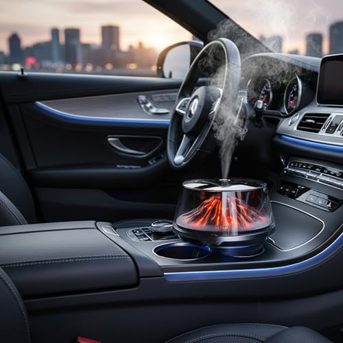 Image of Smart Car Air Freshener Diffuser, 5 Color LED Light, 2 Refills - Long Lasting Car Perfume, Automatic Scent Diffuser for Dashboard, Automotive Air Fresheners for Car Decor