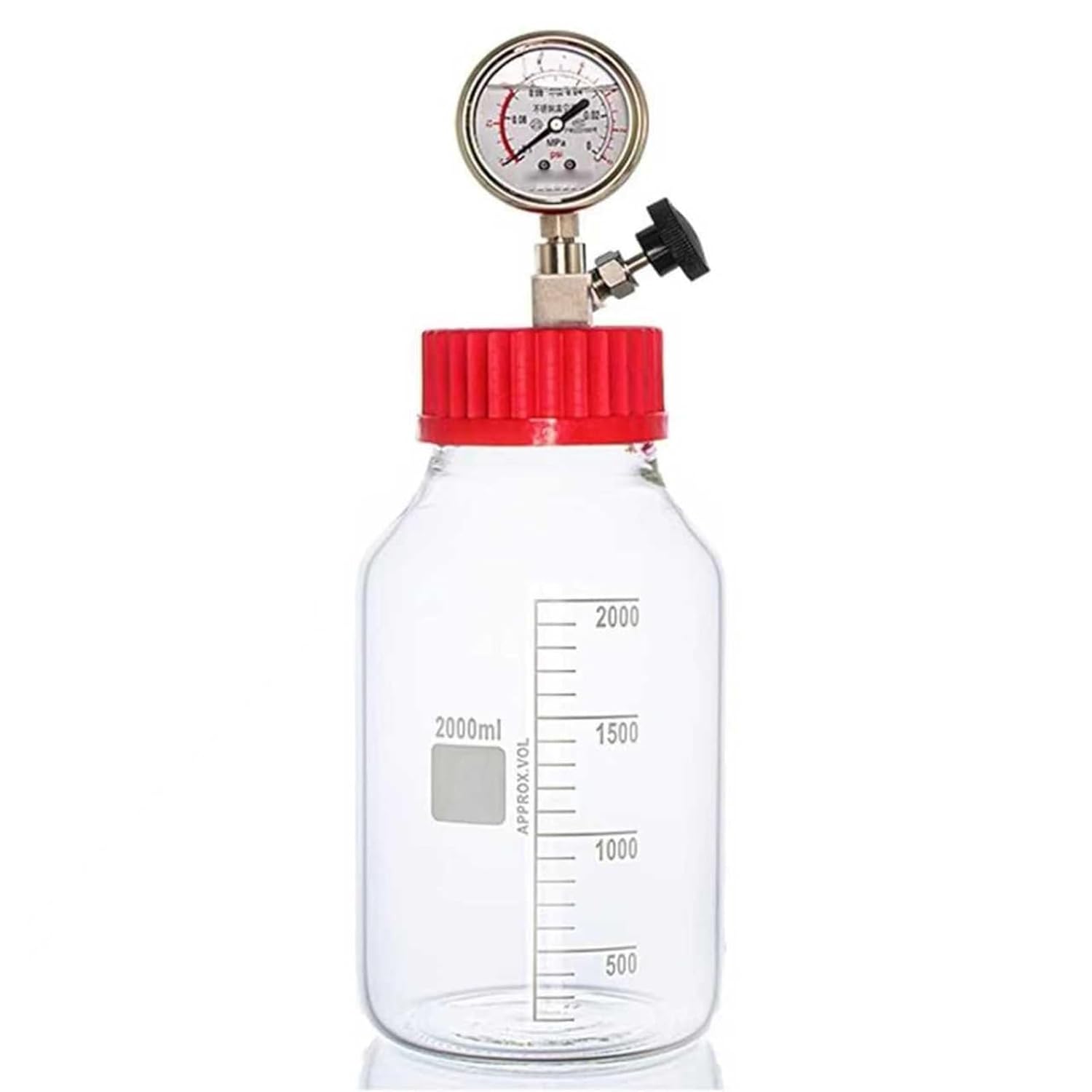 Vacuum Chamber, Lab Glass Degassing Chamber Kit, Efficient Degassing Bubble Removal, with Stainless Steel Vacuum Gauge, Good Sealing, for Degassing Resin Silicone Epoxies(500ml)