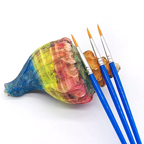Sunkisty Children's Art Paintbrushes, Little Painting Brushes With Plastic Handle For Kids Blue (Round Tip 100Pcs) #TOP5
