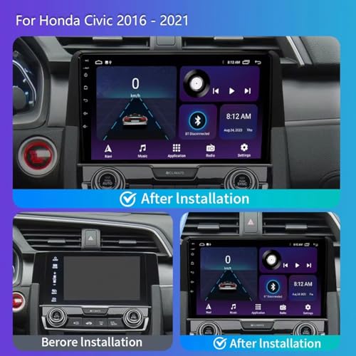 Android Radio Honda Civic 10th con GPS integrado y Bluetooth manos libres multimedia 2