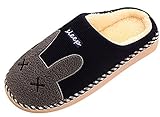 guillaume mouton couple  Minetom Unisexe Hiver Peluche Pantoufles Doux Bande Dessinée Style Chaussons Confortables Couple Slippers Noir EU 44