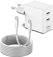 KFD Ladegerät für Nintendo Switch-2 GaN PD-Schnellladung für Steam Deck, OLED Lite, ROG Ally, 77W 65W 60W 45W Handheld Konsole Ladekabel Netzteil Typ C Wandladegerät für Switch Zubehör mit 2 Port