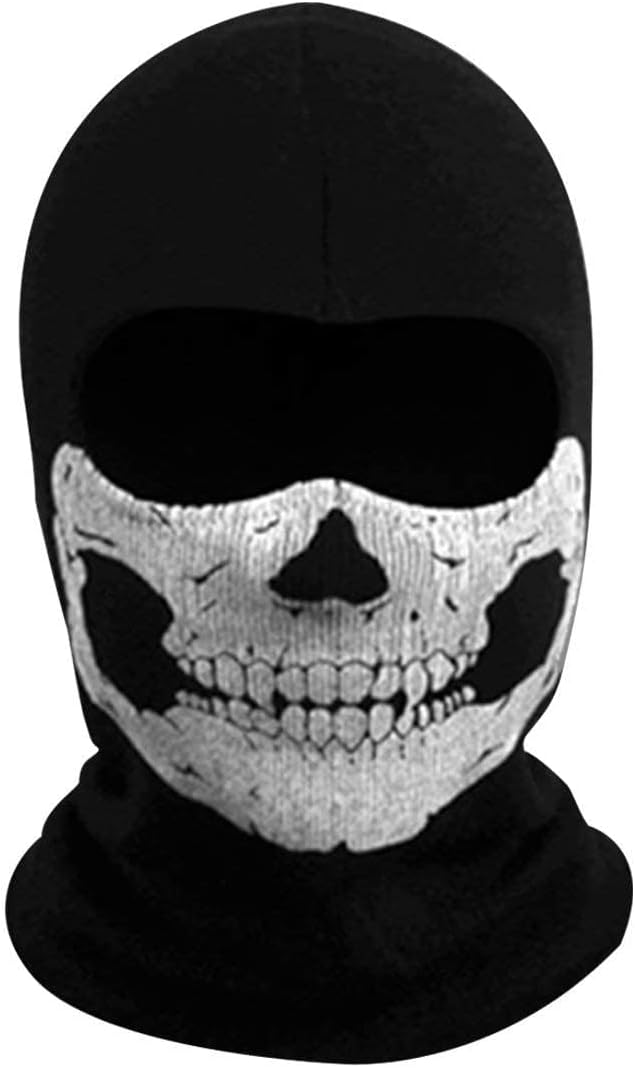 Ghost Balaclava Skeleton Ski Mask Ghost Skull Face Mask Cod Halloween Scary Mask Windproof Cosplay Mask for Outdoor Sports