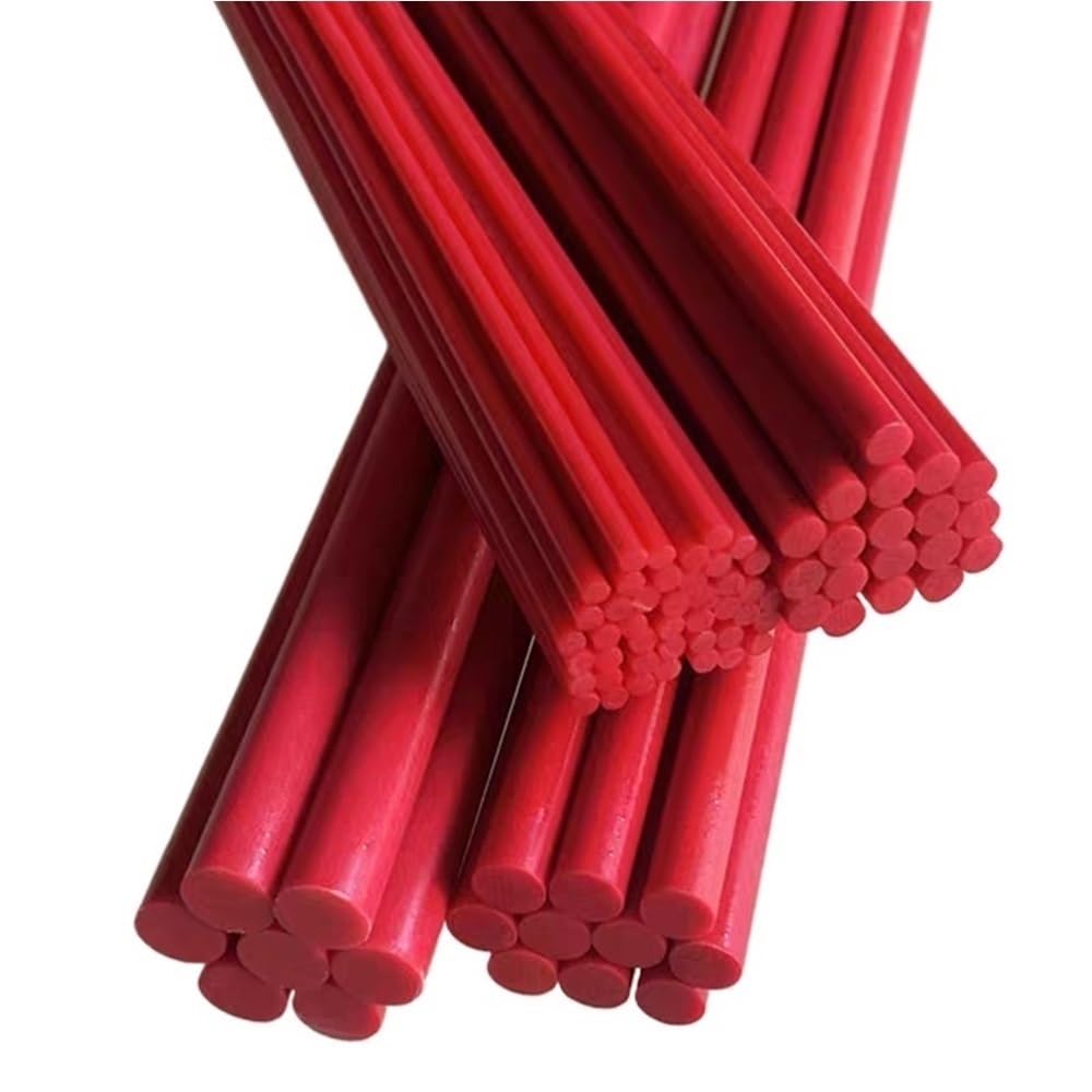 Barra de fibra de vidrio 10 varillas rojas de fibra vidrio sólida 4/6/8/12 mm diámetro x 500 longitud, compuestas flexibles alta estabilidad(10x500mm)