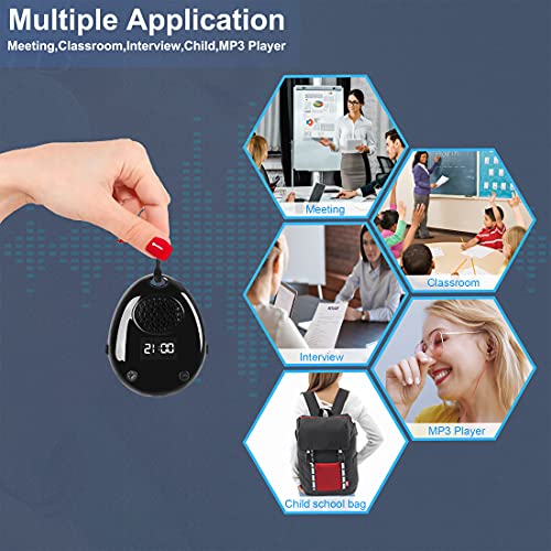 Digital Voice Recorder,8GB Voice Activated Audio Recorder,Portable Music Player with Internal Speaker & Steps Recorder + Time Display All in one (Black) - Thumbnail 6