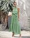 PRETTYGARDEN Women’s Casual Halter Neck Sleeveless Floral Long Maxi Dress Backless Loose Ruffle Sundress with Belt (Green,Medium)