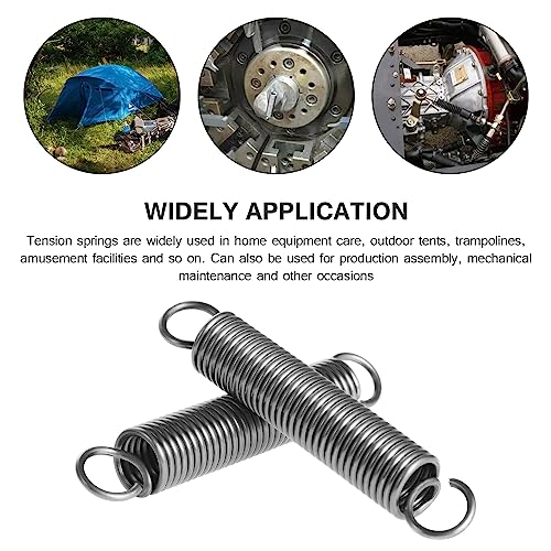 eROOSY 2 Stück 2.5 * 20 * 120mm Doppelhaken Zugfeder Spannfedern Zugfedern, 65Mn Spannfeder Zugfedern mit Haken, Doppelhaken Spannfeder Zugfeder