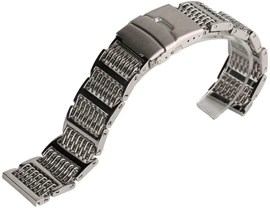Bracelet montre réglable et fermoir pliable en maille acier robuste - 5