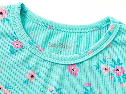 Little Girl Pajamas – Soft Summer Tee & Pants Ditsy Floral 2 Piece Pj Set Kid Size 2T #TOP1