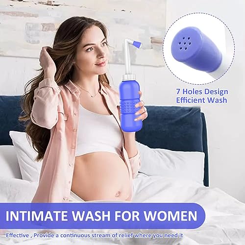 Image of HANNEA Portable Bidet Spray Bottle 450ml EVA 26 x 7 x 7cm Blue Travel