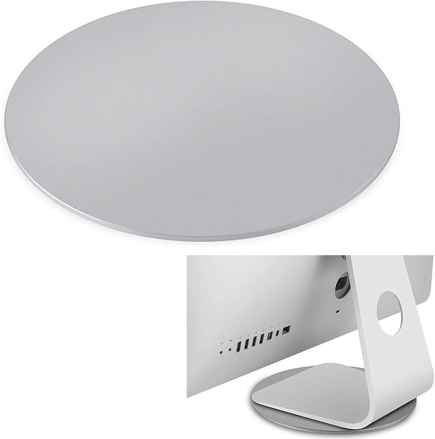 360° Rotation Monitor Swivel Base, Silver Aluminum Alloy Computer Screen Monitor Turntable Stand Flat Panel TV Rotating Swivel Base Mat for iMac,Laptop,Potted Plants,Arts & Crafts and More