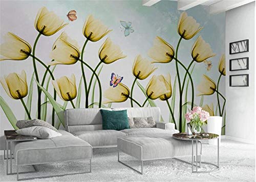 Papier peint 3D tulipe mural : Masquez les défauts de mur - 2