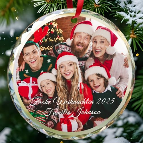 Puzzlo Personalisierte Weihnachtskugeln mit Foto Texte -...