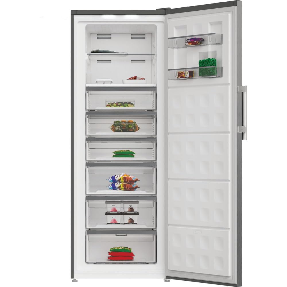 WHIRLPOOL WHFF 6404 X6E - Congelatore a Cassetti Verticale, 6 Ripiani, Freezer Capiente con FastFreeze, Illuminazione Interna e Porta Reversibile - Elettrodomestici Cucina, Classe C, 70Lx191,2Hx81,3P
