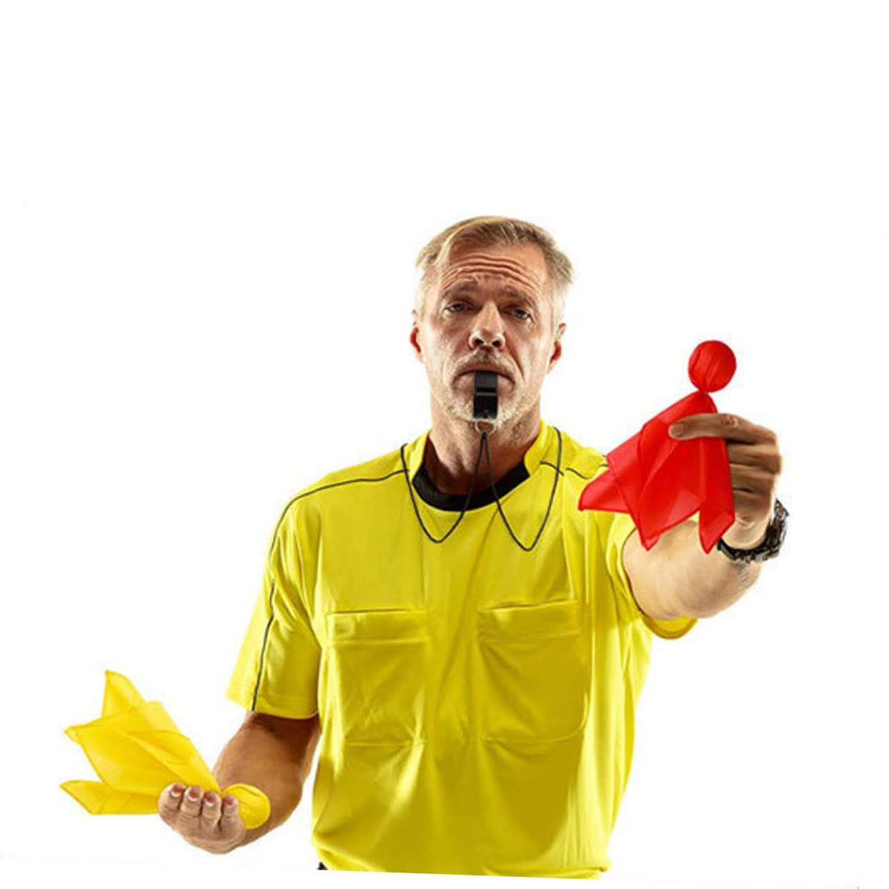 ibasenice 2 Sets Rennen Strafe Zubehör Party Kreatives Match Von Tragbaren Lieferungen Flagge Professioneller Schiedsrichter Flaggen Fußballspiel Fußballfan Werfen Von Requisiten