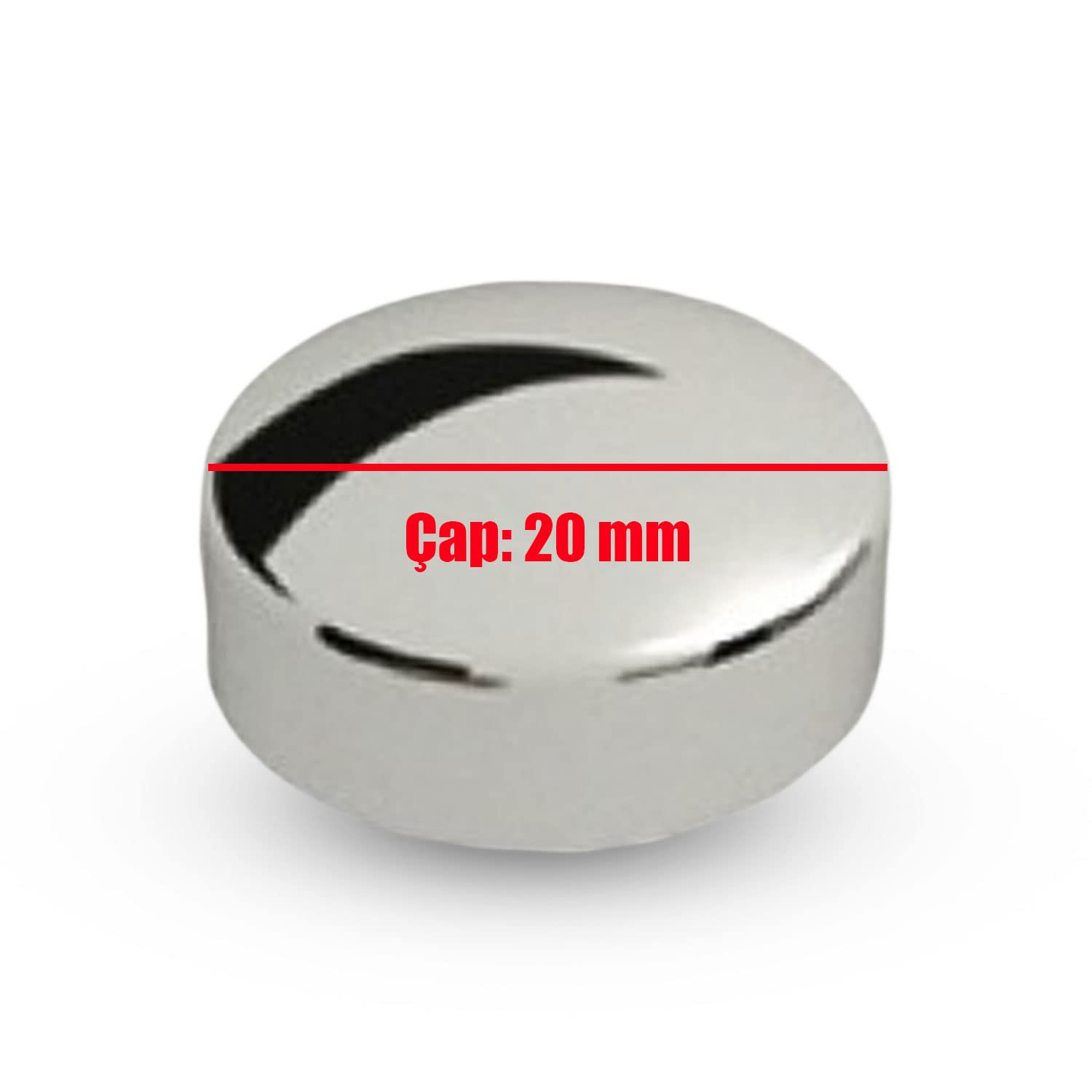 Badem10 10 ADET Dekoratif Vida Kapağı Kapatıcı 20 mm Parlak Krom Vida Tapası Tıpası