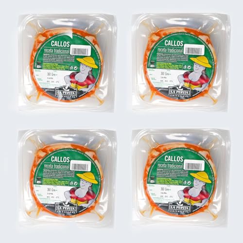 EMBUTIDOS LA PEPITA – Callos Condimentados al Estilo Tradicional | Formato 360g Pack de 4 | Envasado al Vacío | Receta Casera con Tripa y Pata de Vacuno | Listo para Calentar | Producto Español