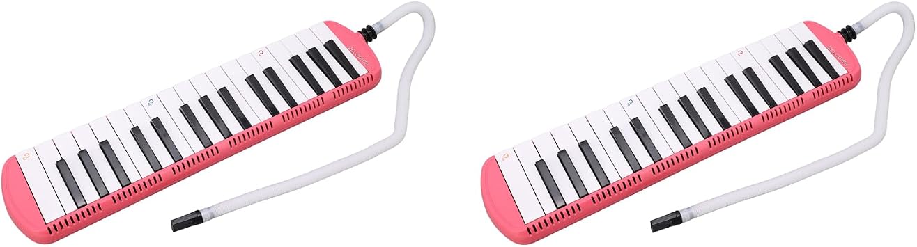 2Pcs 32 Keys Melodica, Air Piano Keyboard with Carrying Bag Long Tubes Short Mouthpieces for Beginners Kids Adults