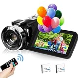 【2,7K 42MP Camcorder】 ✿ Anti-Shake, 18X Digitalzoom, Der Camcorder nimmt hochauflösende 2,7K-Videos (2688*1520) und 42MP-Fotos auf. Videomodus: Video, SlowMotion, Lapse, Loop, Pause-Funktion; Fotomodus: Foto, Auto, DramaShot, Zeitgesteuert. Mit LED-Fülllicht können Sie auch bei schlechten Lichtverhältnissen fotografieren und Videos aufnehmen.