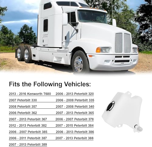 603-5402 Washer Fluid Reservoir with Pump Compatible with 2000-2019 Kenworth T680 Peterbilt 320 330 335 340 357 362 365 367 378 382 384 385 386 387 388 389, OE# 6035402, N535500 - Thumbnail 2