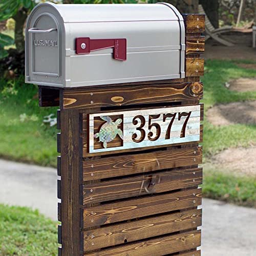 Sea Turtle Wooden House Number Plaque | Address Sign | Address House Numbers | Coastal Door Numbers Sign | Custom Home Address Sign Ma989805 #TOP6