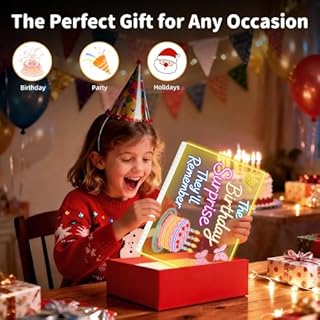 Lumiboard Led Drawing Board for Kids, 13.7"X10"-6 Modes & 8 Colors Led Note Board with Colors, Include Adapter, 7 Marks, Tracing Books, Best Birthday Gifts Ideas for Girl/Boy/Teens