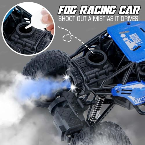 Image of Zest 4 Toyz Remote Control Car For Kids With Mist Smoke Effect 2 Wd Monster Truck Rock Crawler Climbing Rc Toy Vehicle Car For Boys And Girls-Blue
