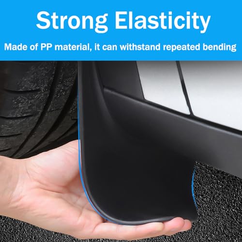 Image of Tesla Mud Flaps Model 3 2017-2023, Splash Guards No Need to Drill All Weather Winter Durable Protection Tesla Model 3 Accessories, Set of 4