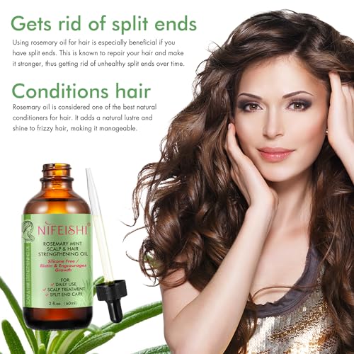 Bieyoc Rosemary Oil for Hair Growth, Organic Rosemary Essential Oil, Scalp & Hair Strengthening Oil, Nourishing Treatment for Hair Care, Skin, Face, Aromatherapy, 2 Fl Oz Pack Of 1 - Image 2