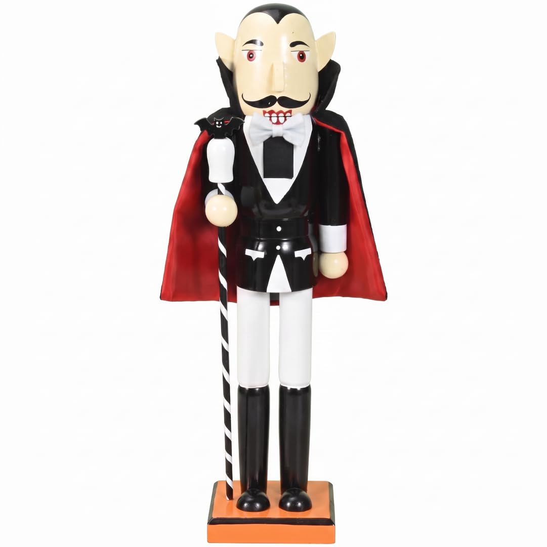 Uanqfegy Wood Nutcrackers: Halloween Figurine, Red, 14.96in