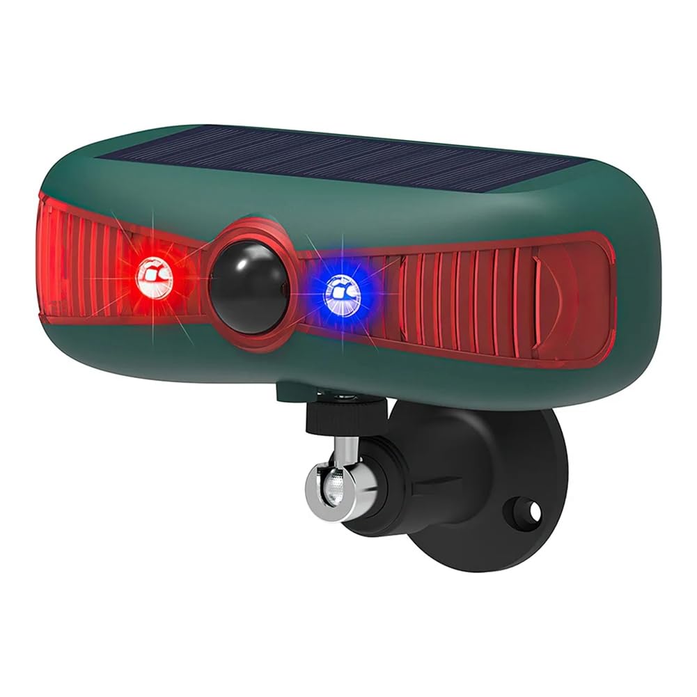 CTRLZS Solar Motion Sensor Alarm Solar Sensitive PIR Motion Sensor Barking 129Db Sound Warning