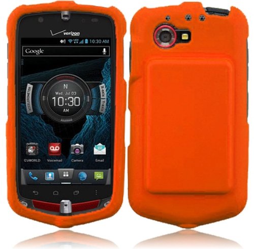 For Casio G'zOne Commando 4G LTE C811 Rubberized Hard Snap On Cover Case Orange