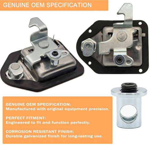 Image of Truck Tool Box Latch Replacement 2 Pack,304 Stainless Steel Paddle Handle Lock Kit with Keys,Truck Bed Toolbox Accessories,Dual Handle Latch System with Connecting Rod Kit (2packs)