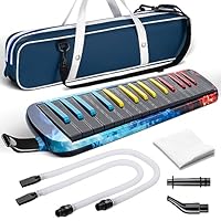 CAHAYA 32 Tasten Melodica für Kinder Melodica Instrument mit Tragetasche geeignet für Anfänger Studenten, musikalisches Geschenk für Jungen und Mädchen, Bunt, CY0347