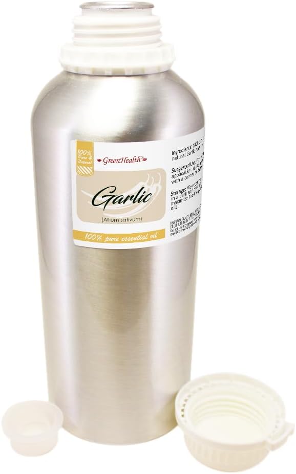 Garlic Essential Oil - 32 fl oz - 100% Pure Essential Oil - Aluminum Bottle - GreenHealth