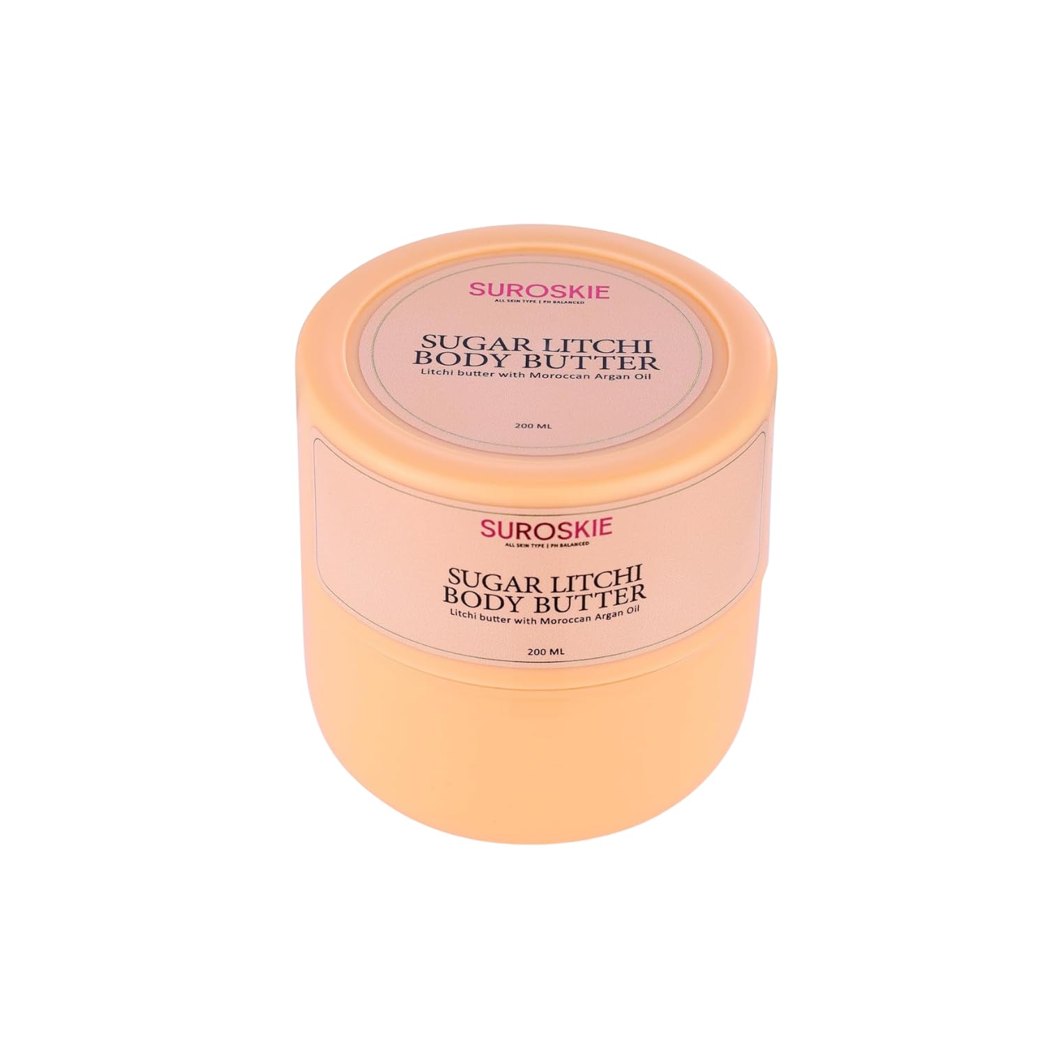 Sugar Litchi Body Butter 200Ml | For Deep Hydration & Nourish Skin | Upto 96 Hrs | With Shea Butter, Moroccan Argan & Almond Oil | Uv Ray Protection | Dry Skin | Body Butter For Women & Men