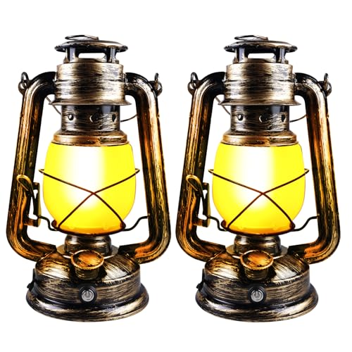 2 Pièces Lanterne Extérieure, Lanterne Vintage Rechargeable, Lanternes D'extérieur, Lanterne De Camping, Lampe Tempete Led Flammes Réalistes, Pour Jardin,...